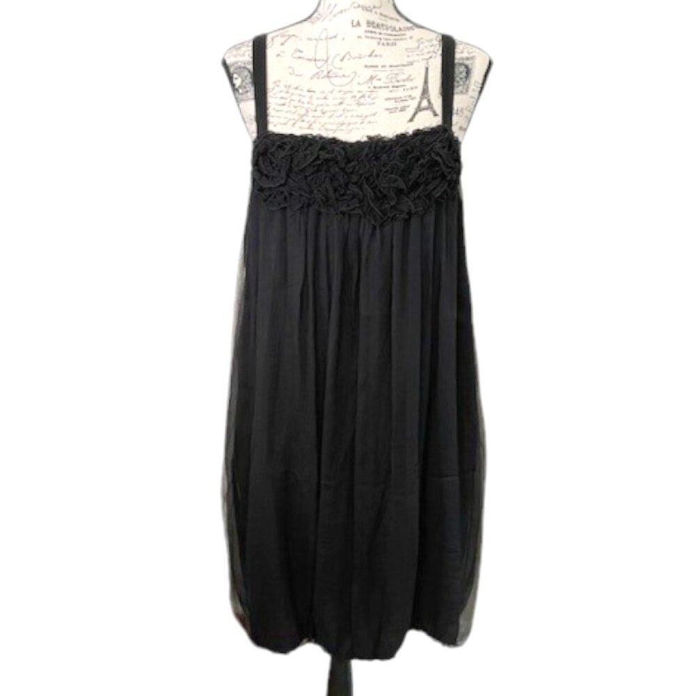 Alice + Olivia Bubble Silk Dress with Ruffled Neckline